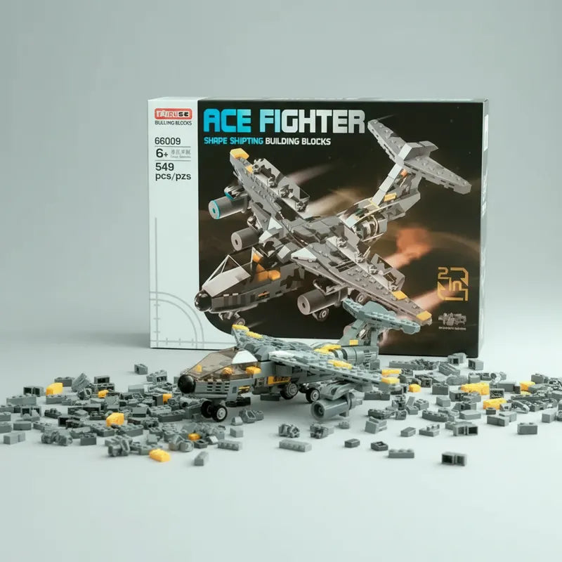 Juguete De Bloques De Construcción Avión Caza Robot De Batalla 549 Pcs