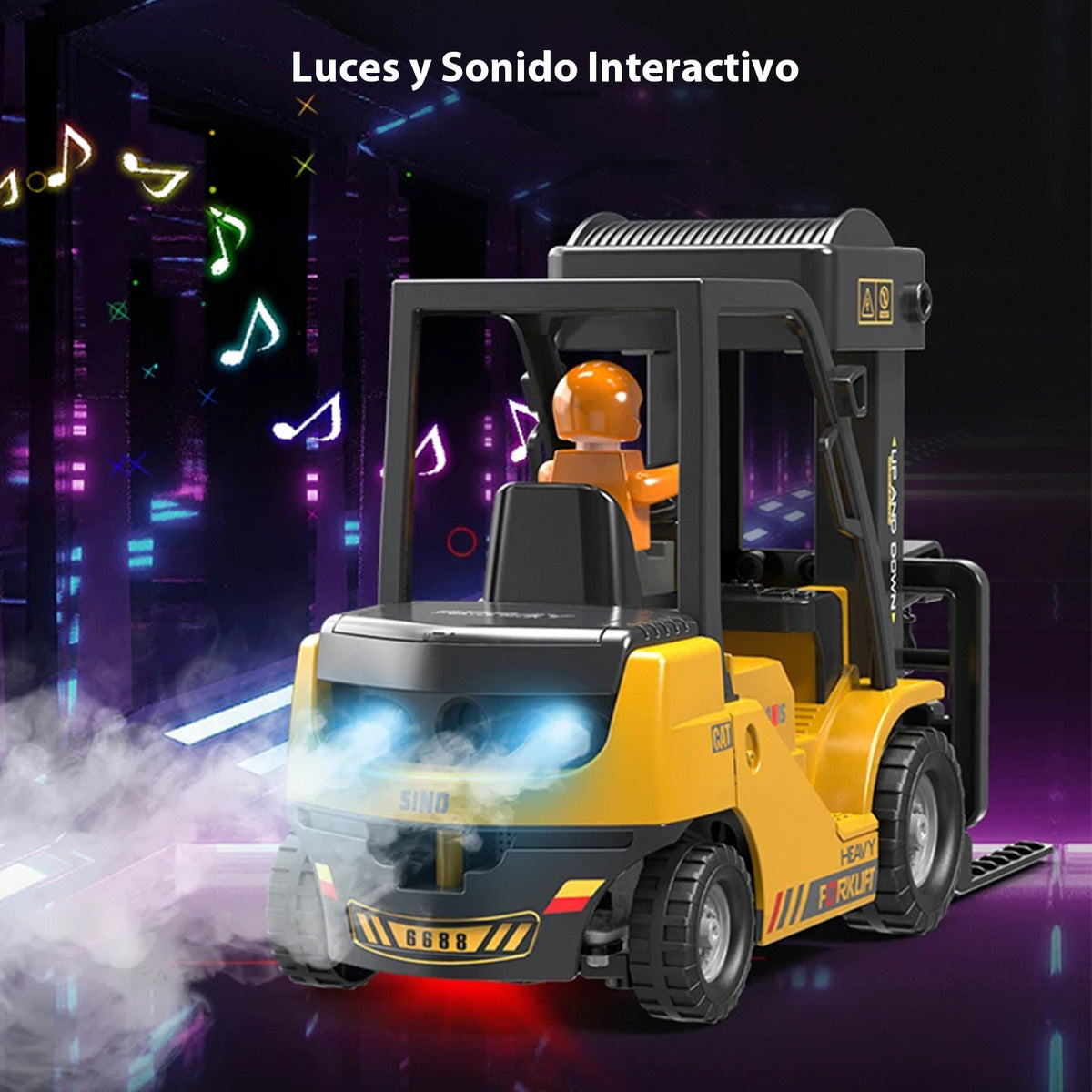 Grua Horquilla Con Pallet Y Cajas Juguete Control Remoto Montacarga