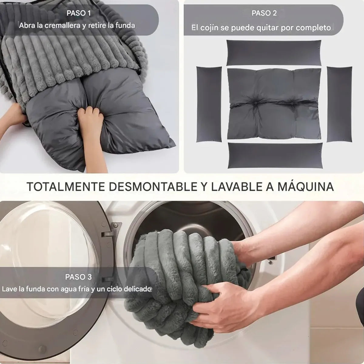 Cama Para Perro Lavable Antideslizante Y Tela 109X76CM