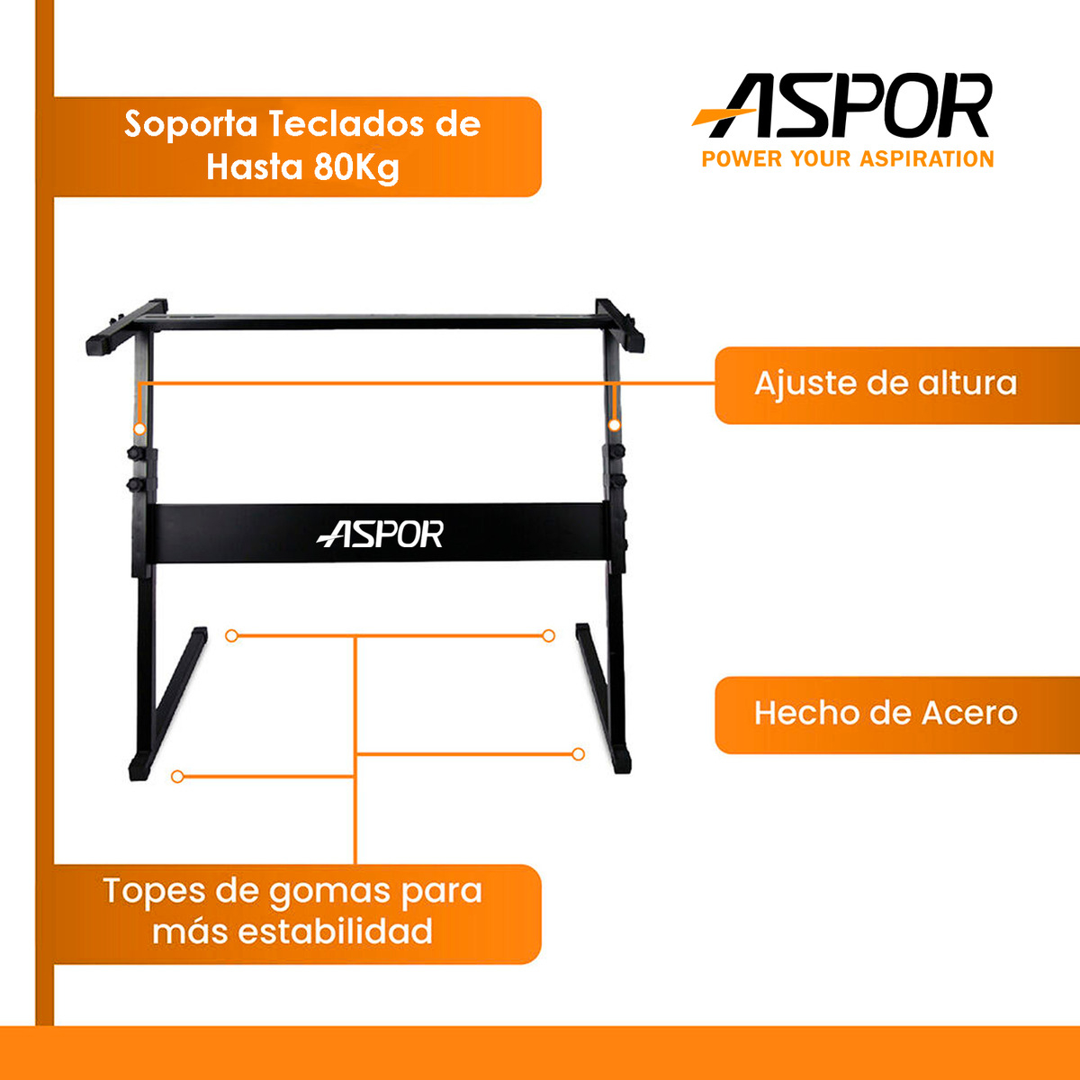 Atril Fijo Soporte Para Teclado Tipo Z Ajustable 81cm