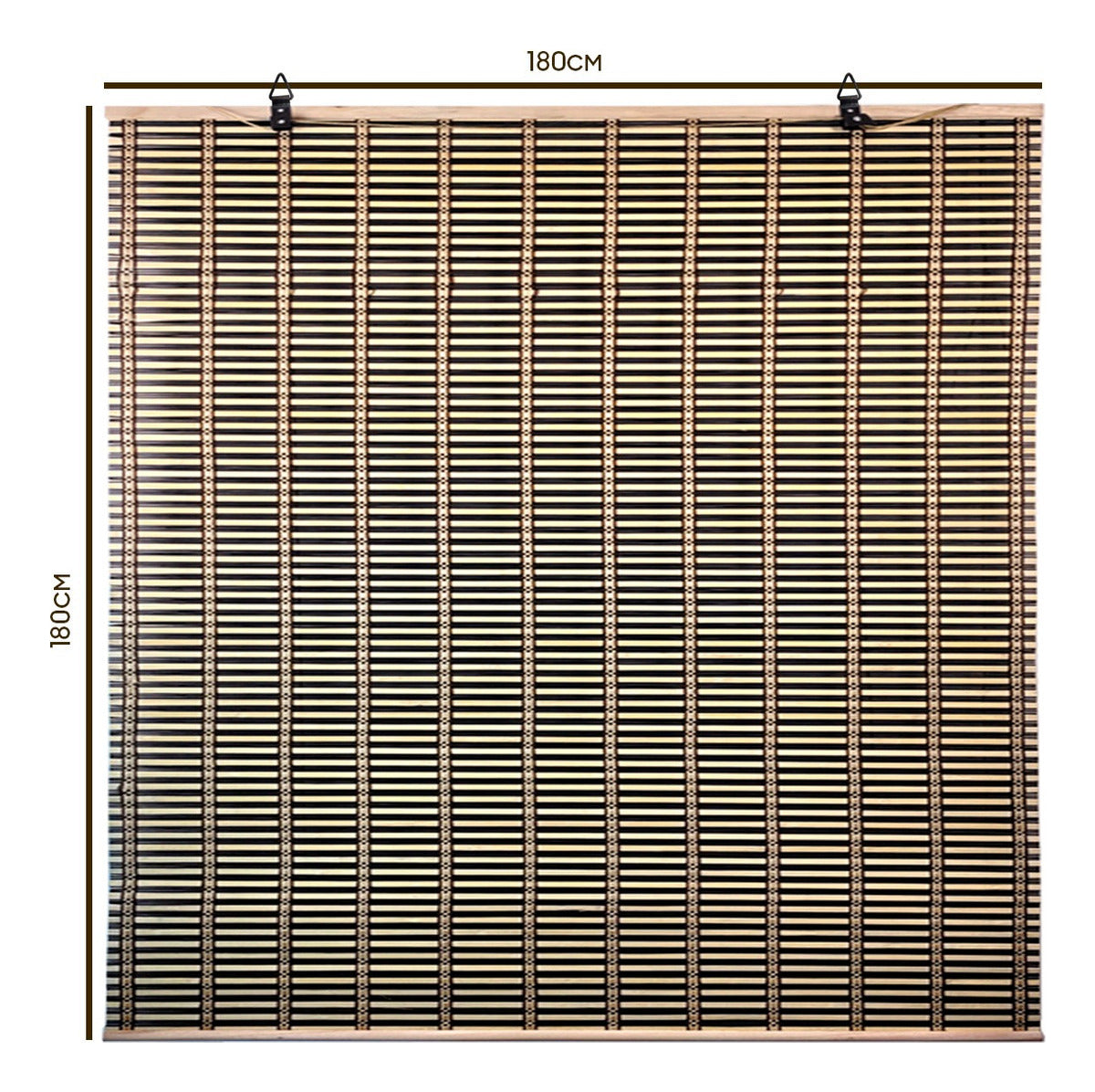 Cortina De Bambú Persiana Roller Bicolor 180x180cm Con Diseños