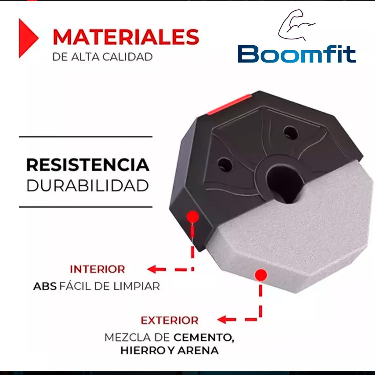 Set De Mancuernas Ajustables De 40kg Unibles Fitness