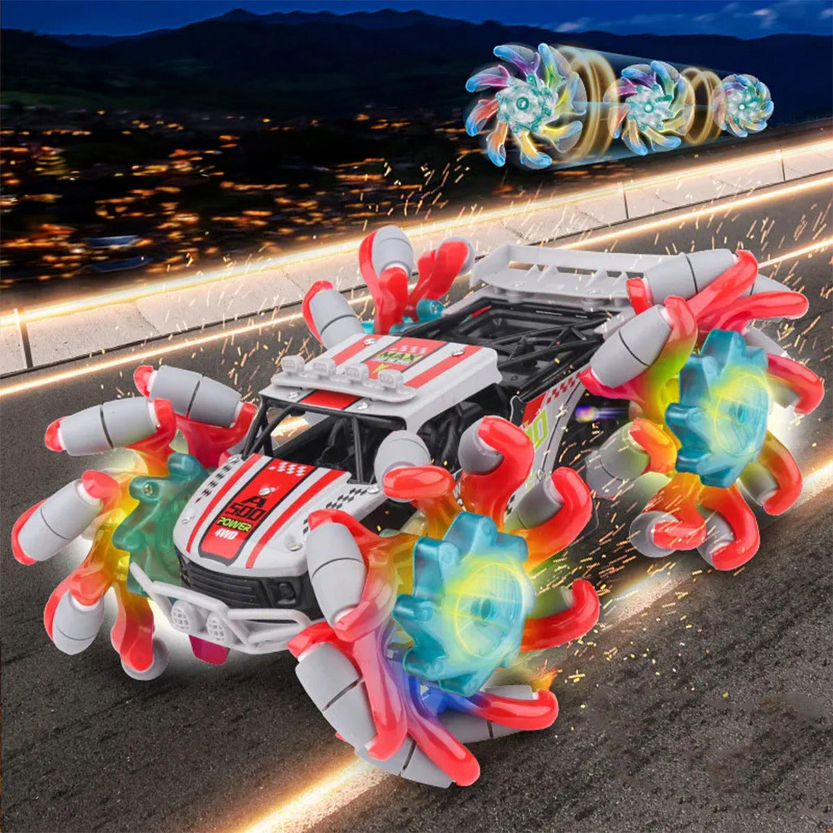 Auto Con Control Llantas Extendibles 4x4 Sensor Muñeca Drift Todo Terreno