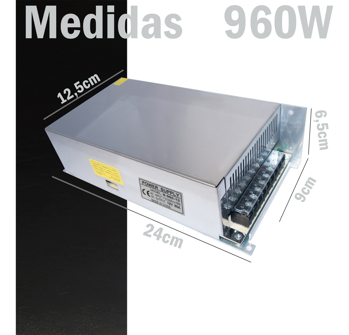 Fuente Poder 12v 80a 960w Transformador 220v Camaras Cinta