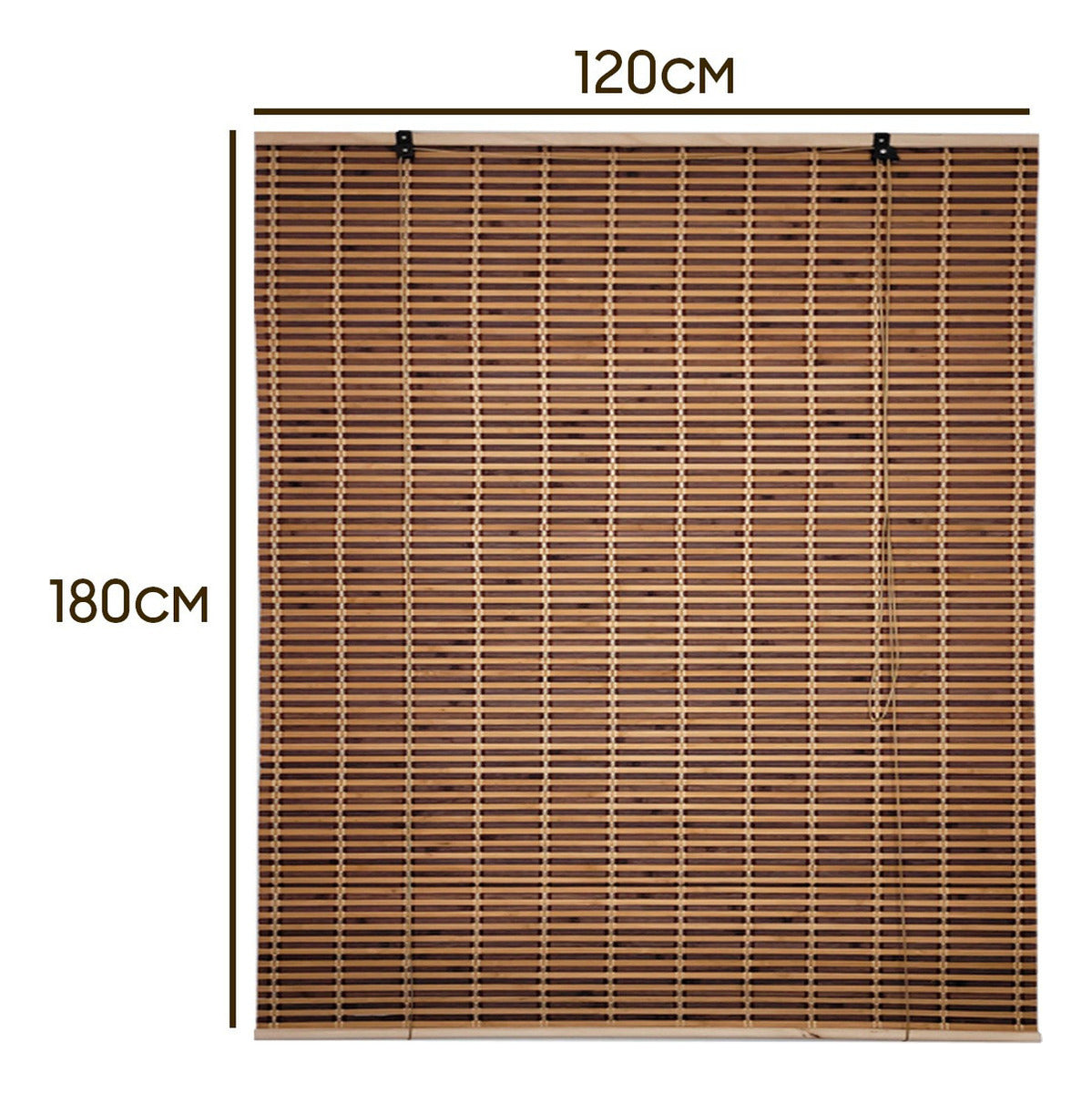 Cortina De Bambú Persiana Roller Bicolor 120x180cm Con Diseños