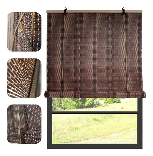 Cortina De Bambú Fino Persiana Roller Enrollable 90x150CM
