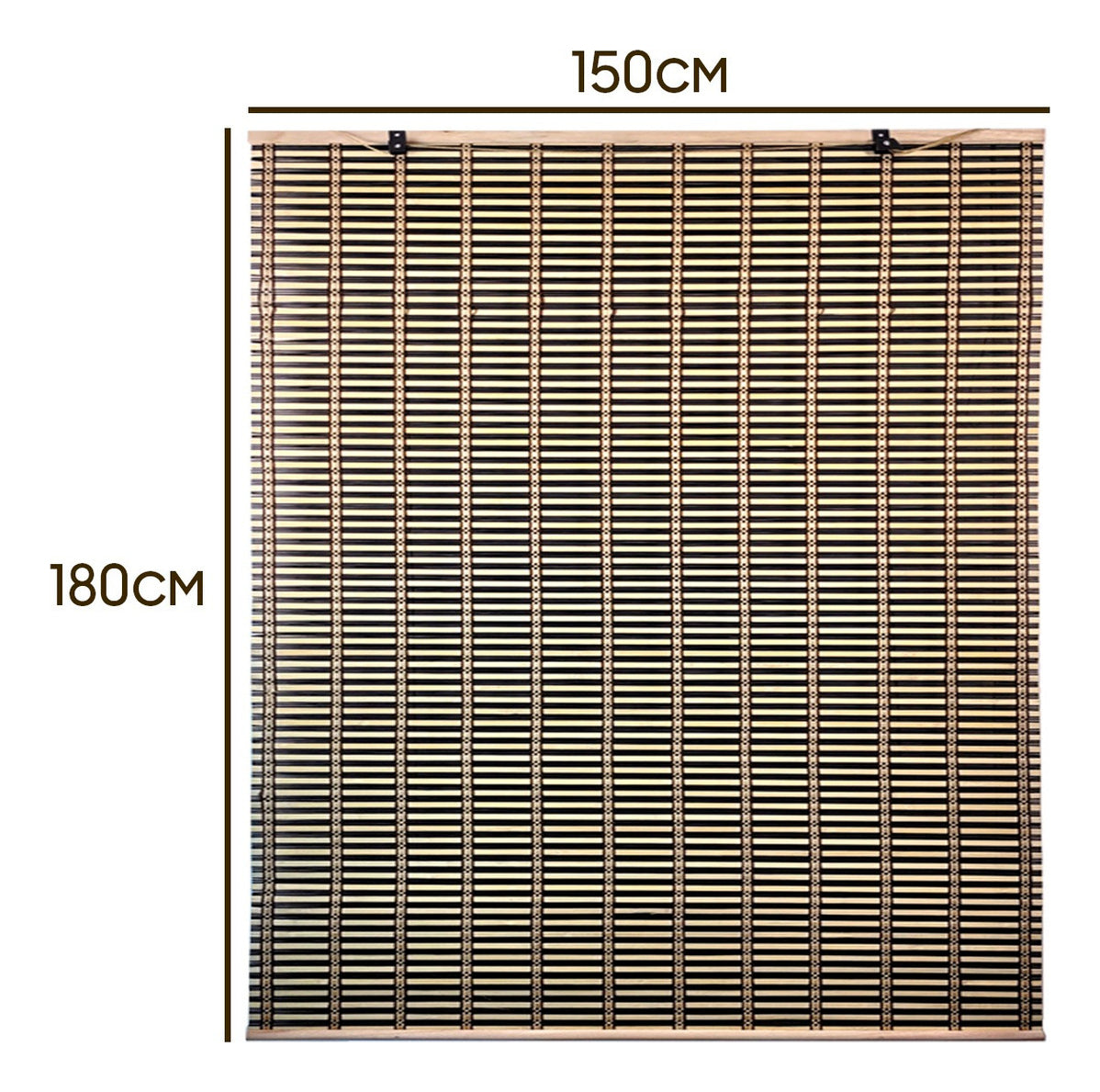 Cortina De Bambú Persiana Roller Bicolor 150x180cm Con Diseños
