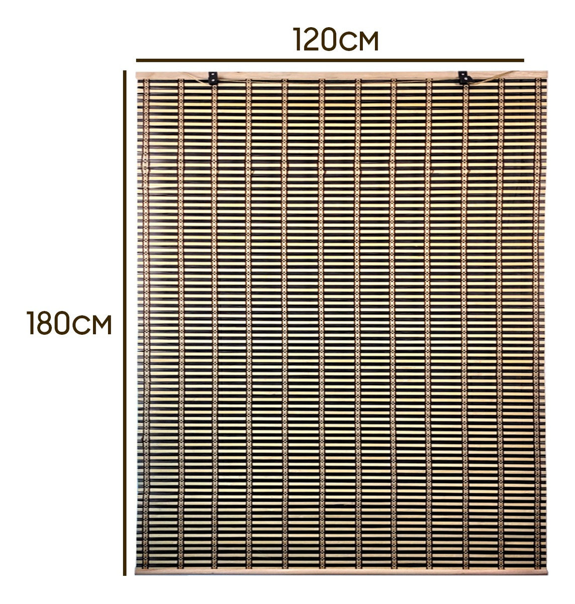 Cortina De Bambú Persiana Roller Bicolor 120x180cm Con Diseños