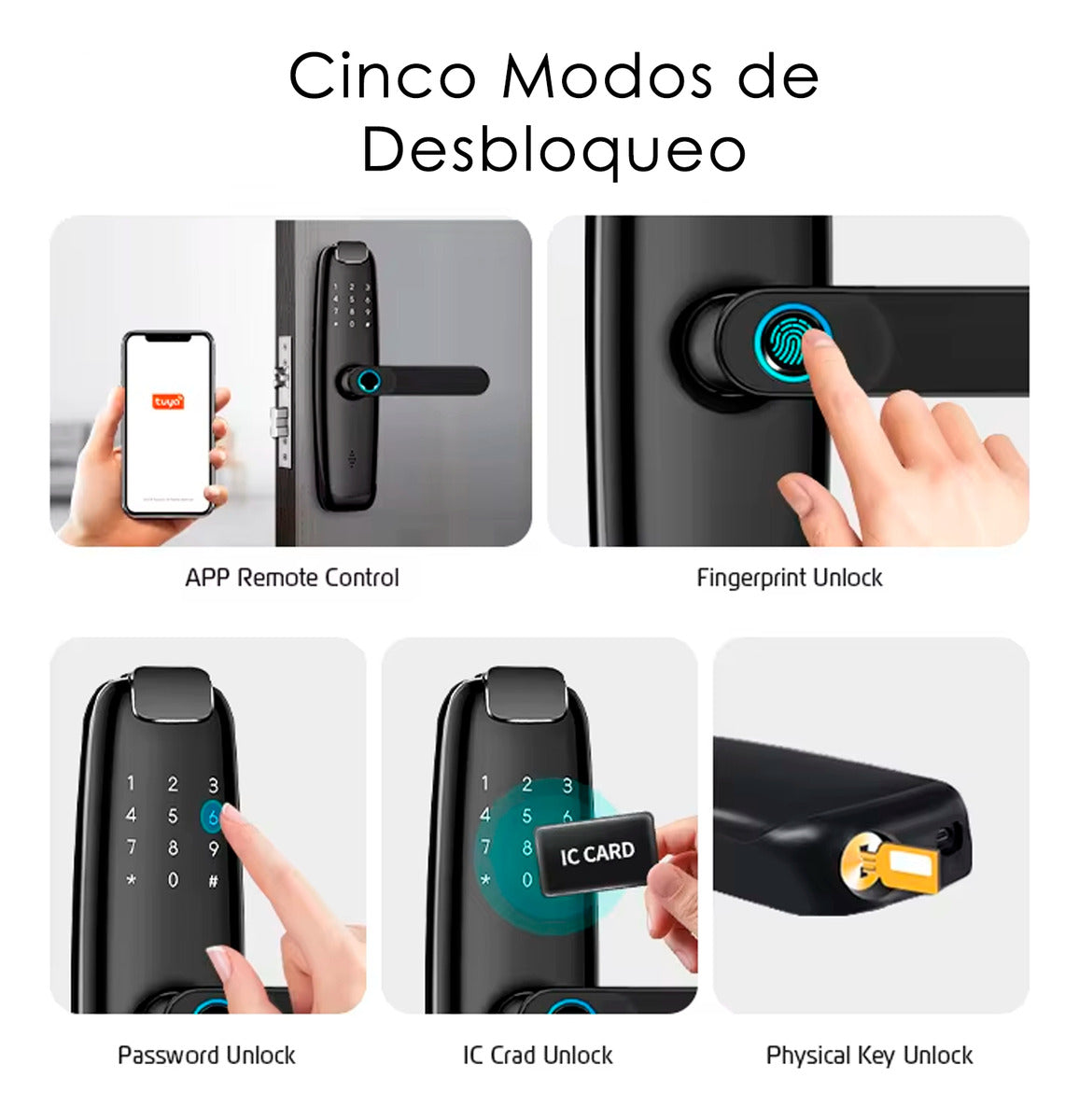 Cerraduras Digital Inteligente Wifi Huella Codigo Con Control