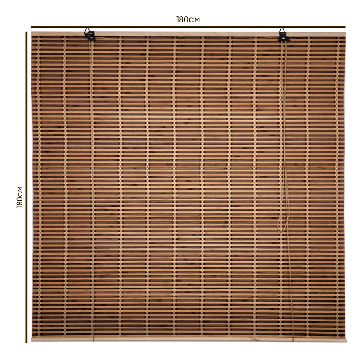 Cortina De Bambú Persiana Roller Bicolor 180x180cm Con Diseños