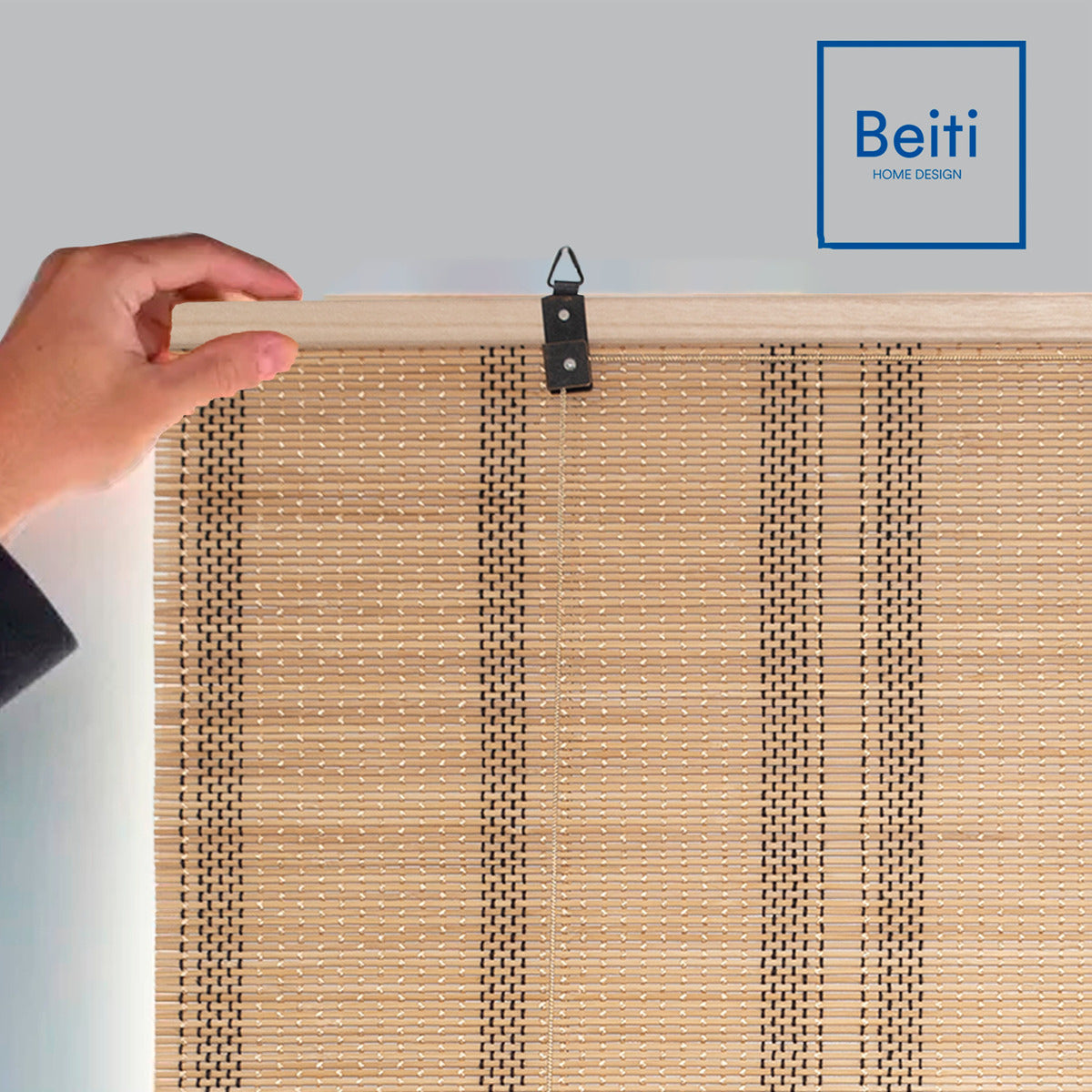 Cortina De Bambú Fino Persiana Roller Enrollable 90x150cm