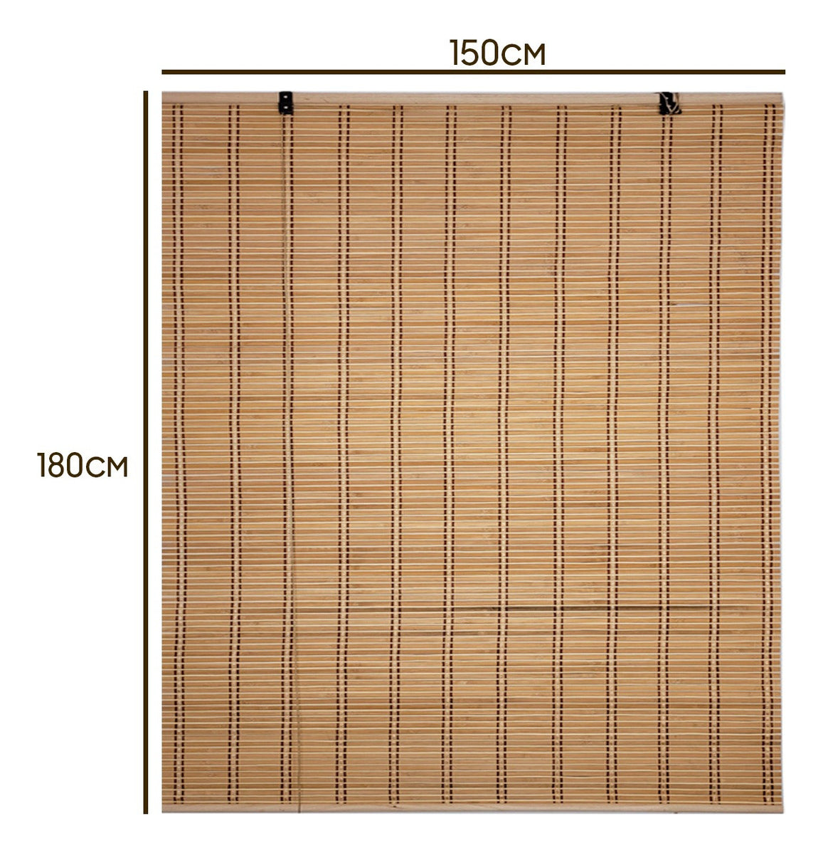 Cortina De Bambú Persiana Roller Bicolor 150x180cm Con Diseños