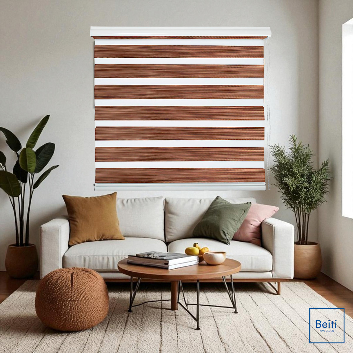 Cortina Roller Jaspeada Duo Zebra Día Noche 100x240cm