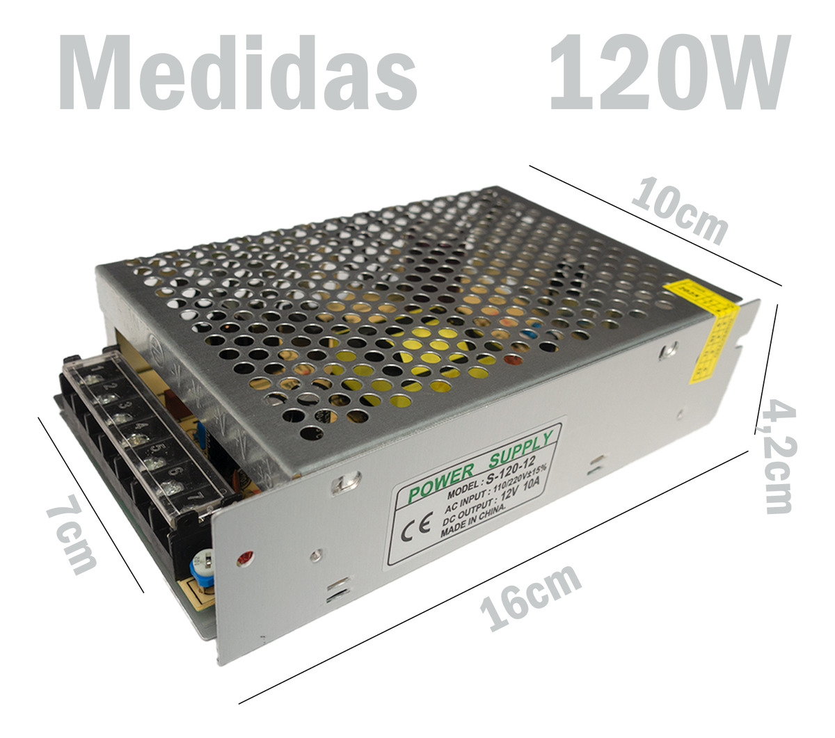 Fuente Poder 12v 10a 120w Transformador 220v Camaras Cinta