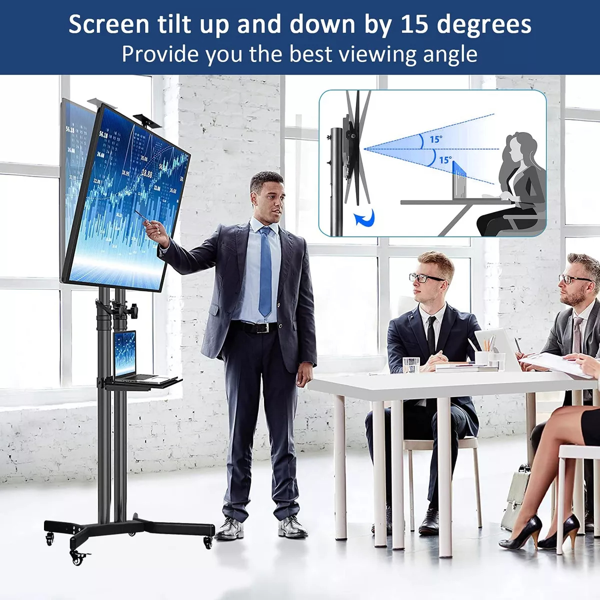 Soporte Tv Base Pedestal Rueda Televisores Móvil De 32 A 75 Pulgadas