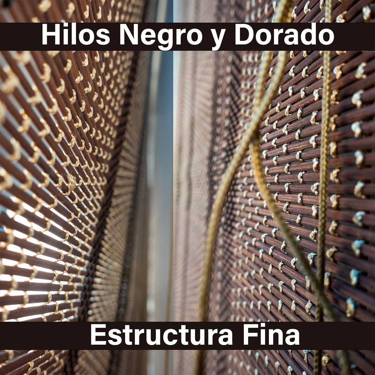 Cortina De Bambú Fino Persiana Roller Enrollable 90x150CM