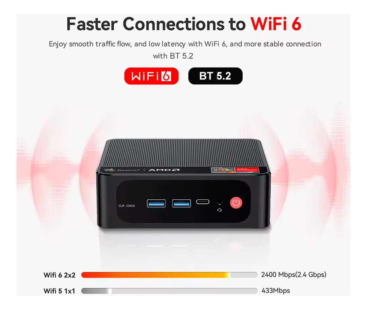 Mini Pc Beelink Ser5 Amd Ryzen 7 5700u 32 Gb Ram 1tb Ssd M.2