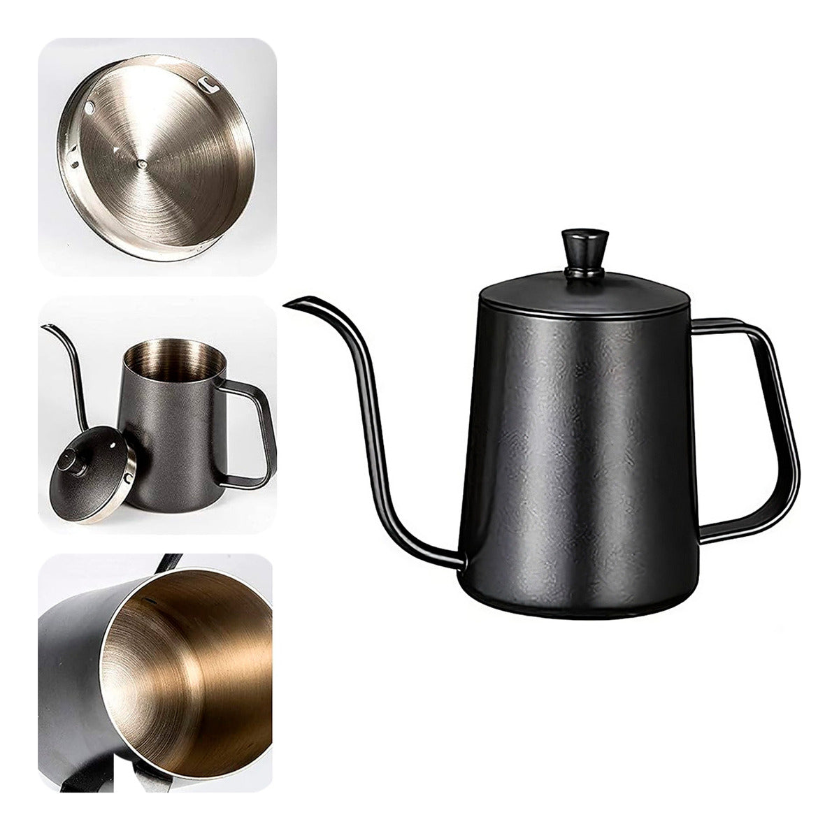 Tetera Cuello Cisne Hervidor De Agua Acero Inoxidable 600ml