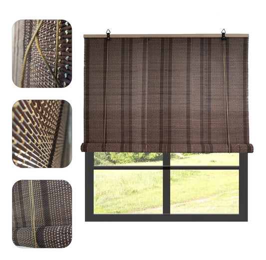 Cortina Bambú Fino Persiana Roller Enrollable 150x180cm Cafe