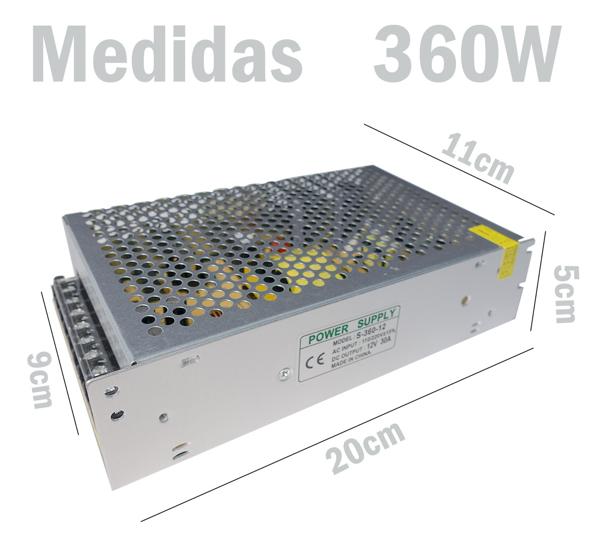 Fuente Poder 12v 30a 360w Transformador 220v Camaras Cinta