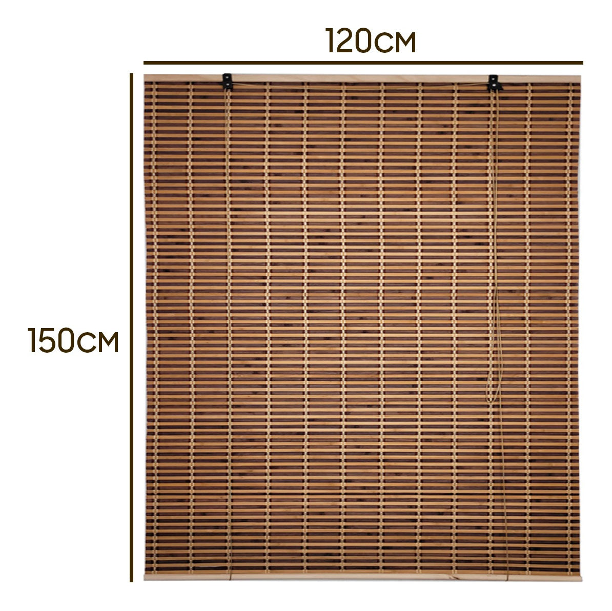 Cortina De Bambú Persiana Roller Bicolor 120x150cm Con Diseños