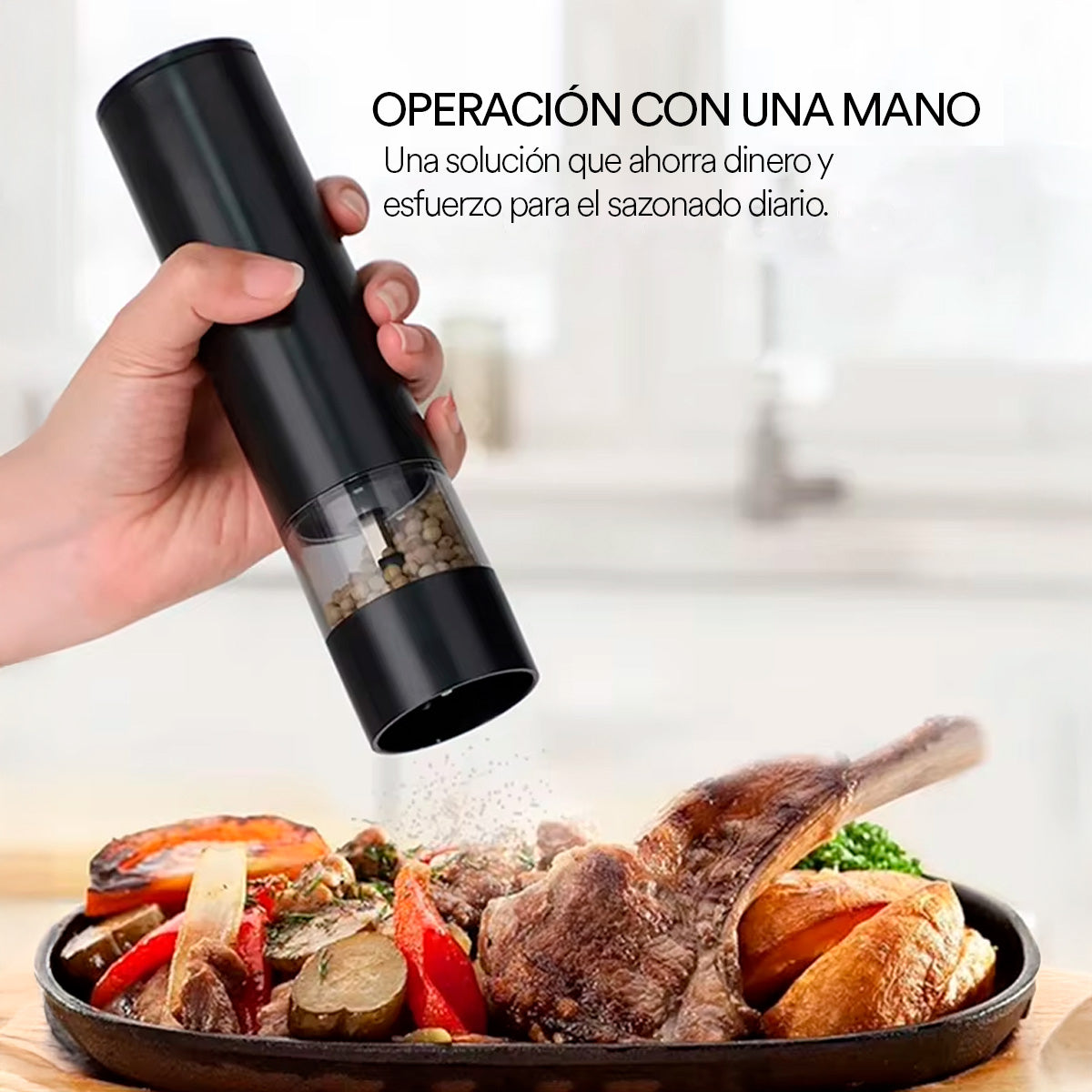 Set Molinillo Sal Y Pimienta Electrico Con Base Usb C