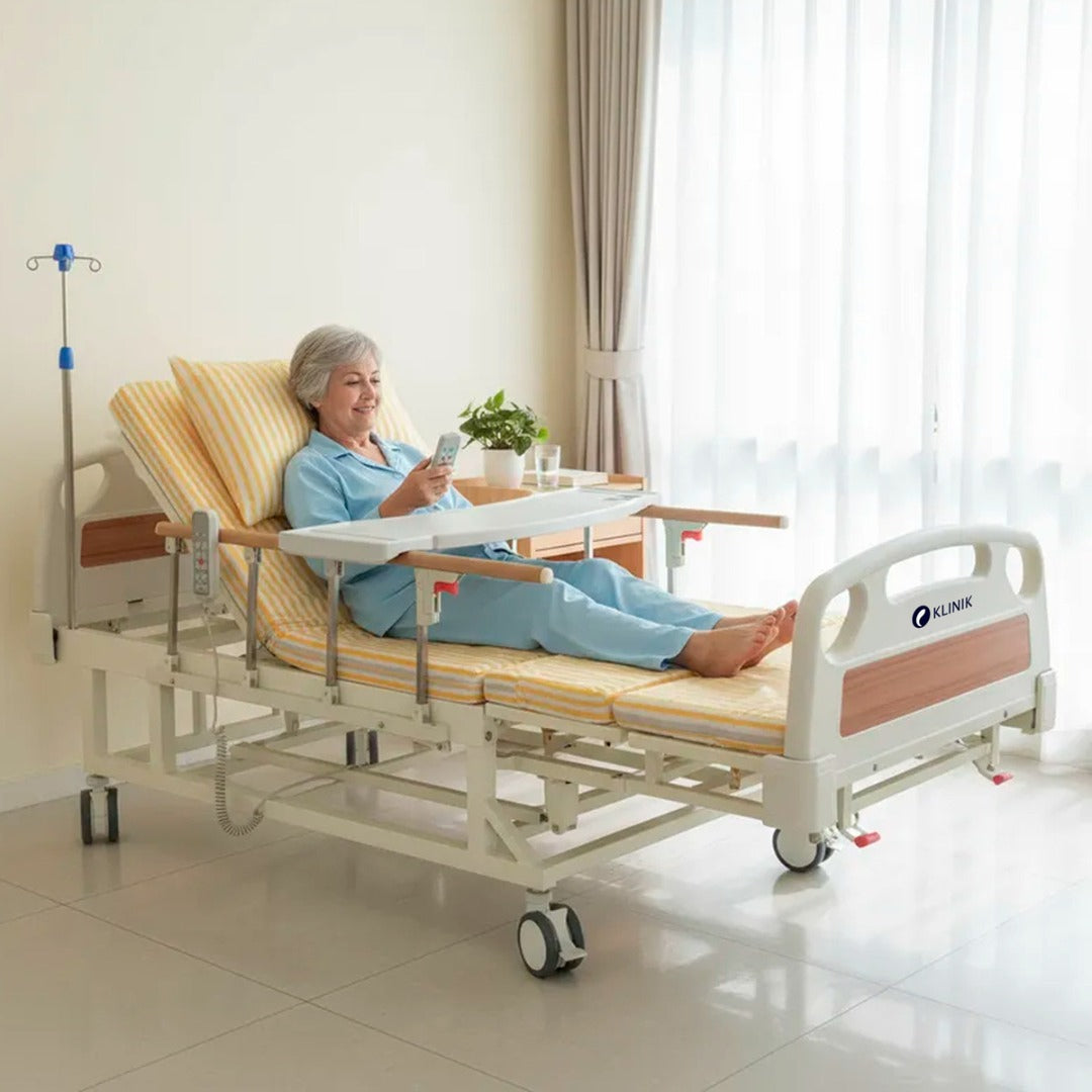 Cama Clinica Catre Electrica Pro 260kg Con Colchon Y Bandeja