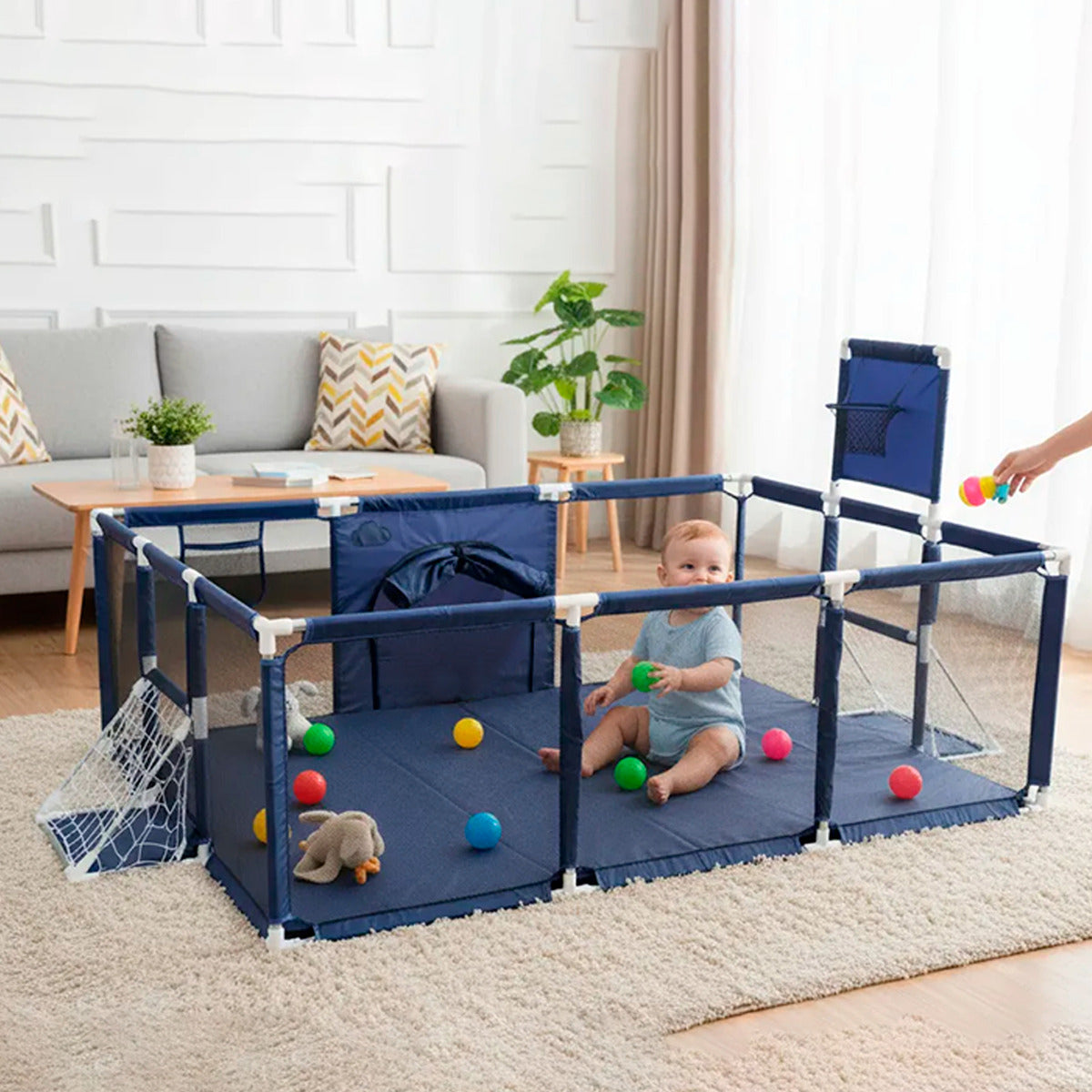 Corral Infantil 3 en 1 Juegos Malla Tela Oxford 180x120cm