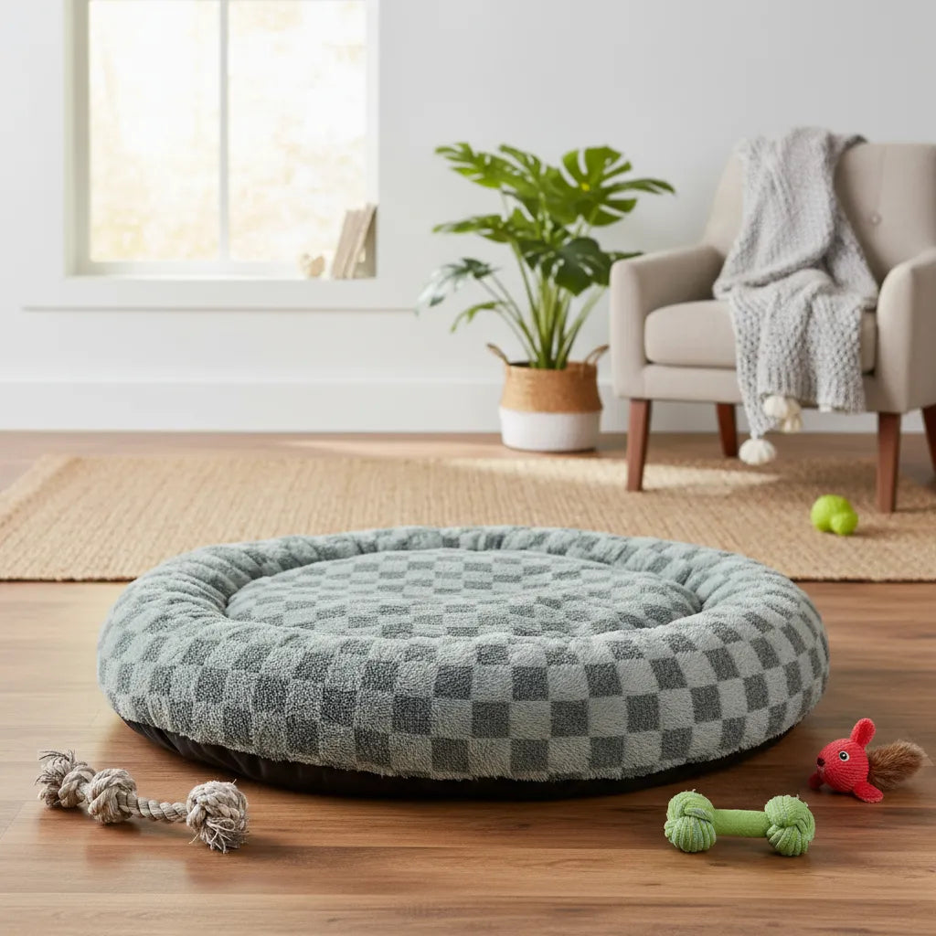 Cama Perro Premium Lavable Polar Redonda 100cm