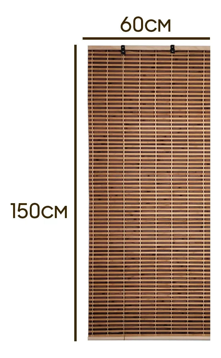 Cortina Bambú Persiana Bicolor 60x150cm Con Diseño