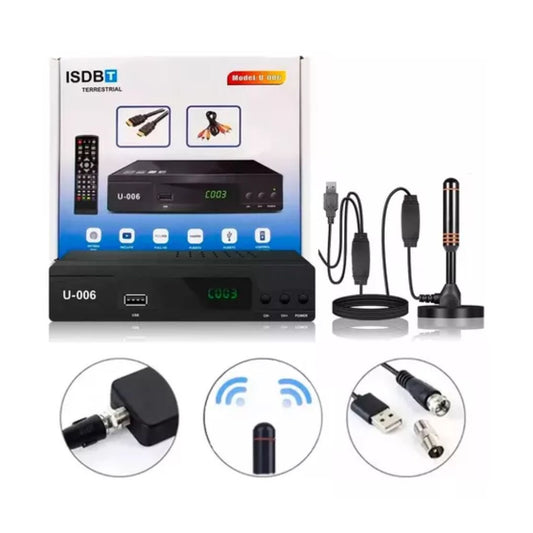 Sintonizador Tv Digital Incluye Antena Con Potenciador 1080p