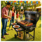 Parrilla Con Tapa A Carbon Asado Tipo Tambor Acero De 0.7mm Con Ruedas