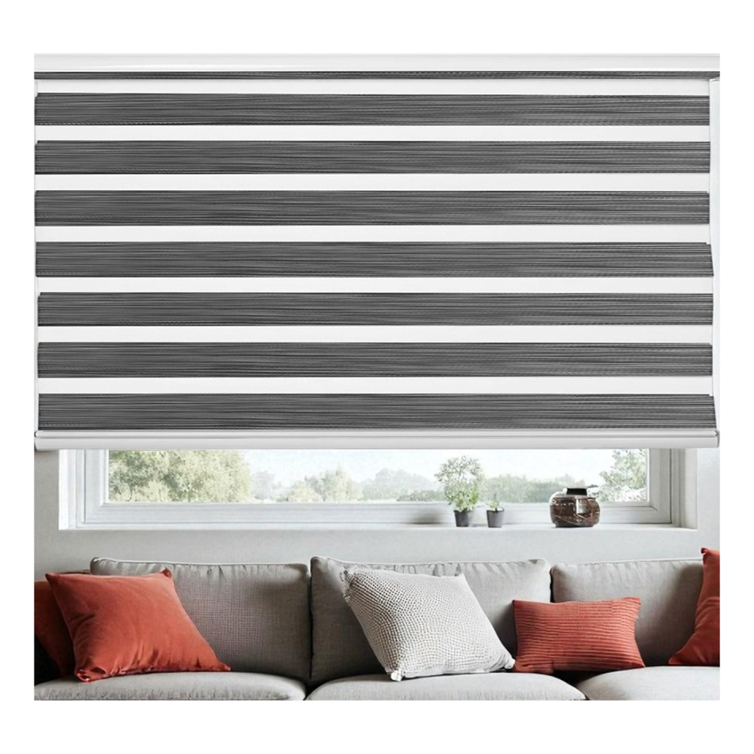 Cortina Roller Beiti Jaspeada Duo Zebra Día Noche 100x200cm