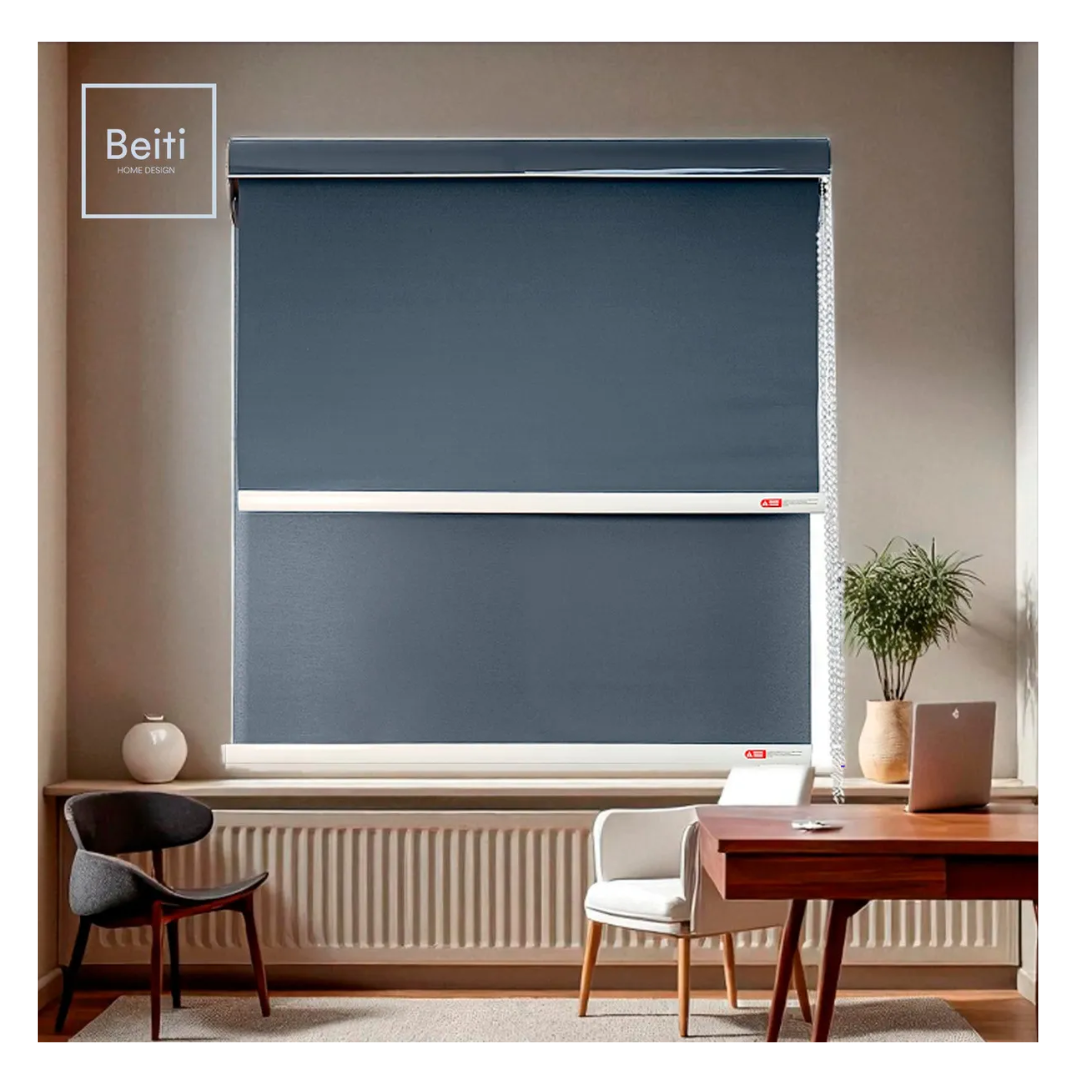 Cortina Roller Blackout Doble Visillo Cenefa 120x200