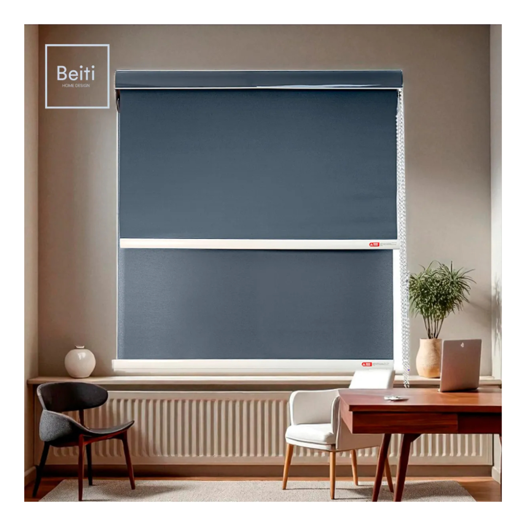 Cortina Roller Blackout Doble Visillo Cenefa 150x200