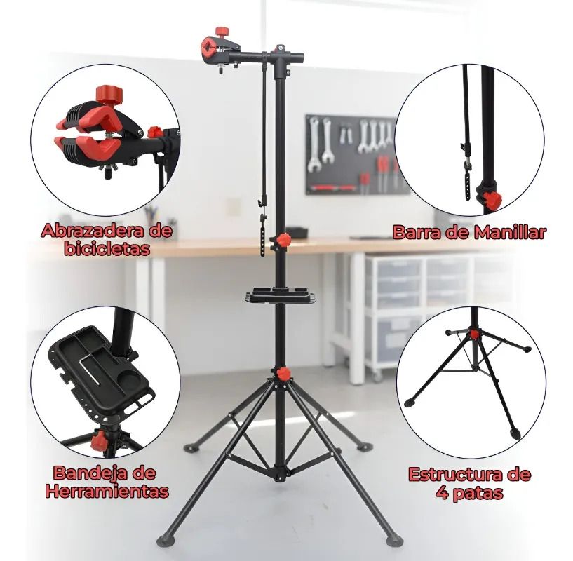 Soporte Atril Bicicletas Taller Profesional Plegable De 2m