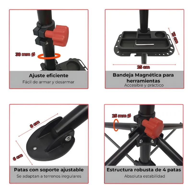 Soporte Atril Bicicletas Taller Profesional Plegable De 2m