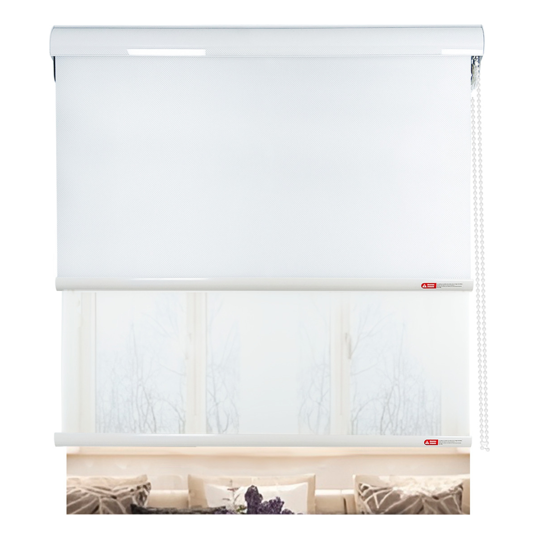 Cortina Roller Blackout Doble Visillo Cenefa 150x200