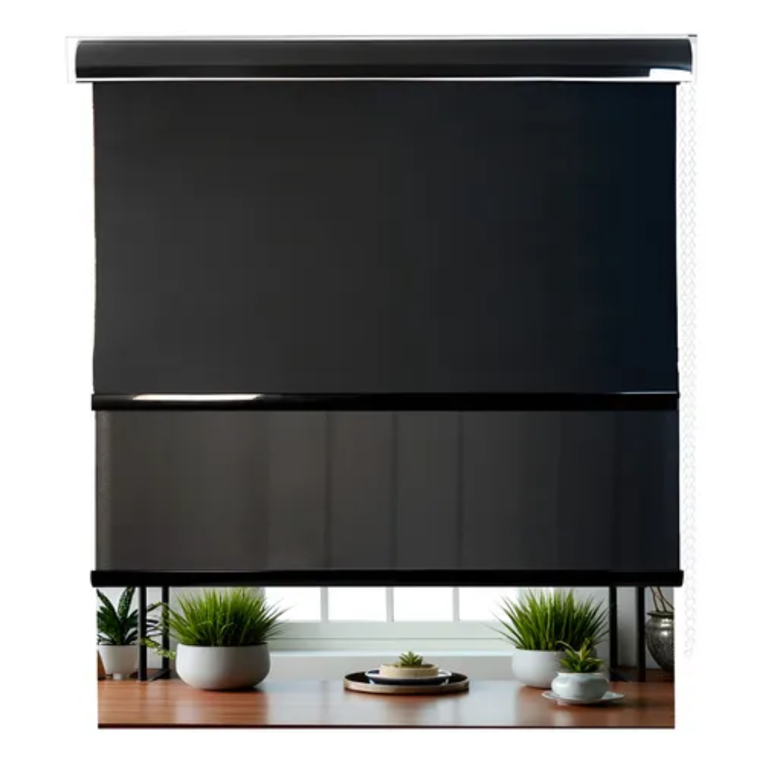 Cortina Roller Blackout Doble Visillo Cenefa 120x200