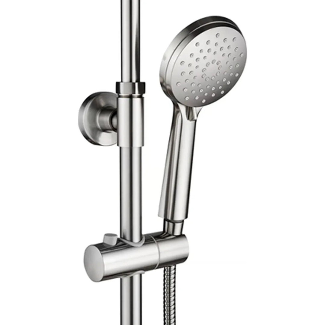Columna De Ducha Acero Inoxidable Redondo 2 Salidas De Agua