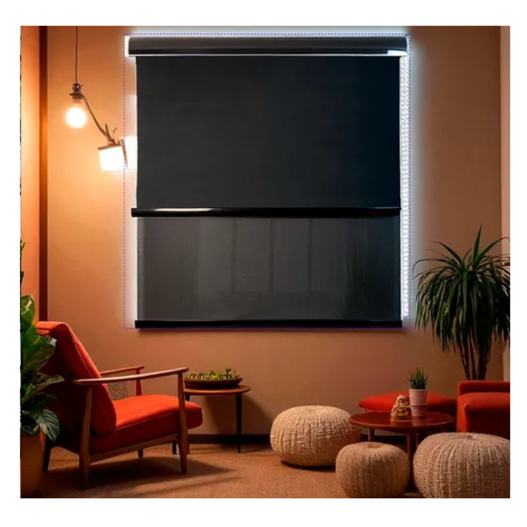 Cortina Roller Blackout Doble Visillo Cenefa 120x200