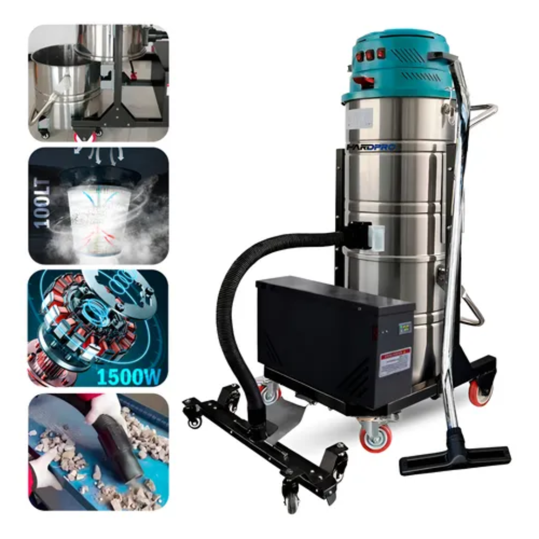 Aspiradora Industrial Hardpro 1500w Inalambrica 100l 40mm Verde