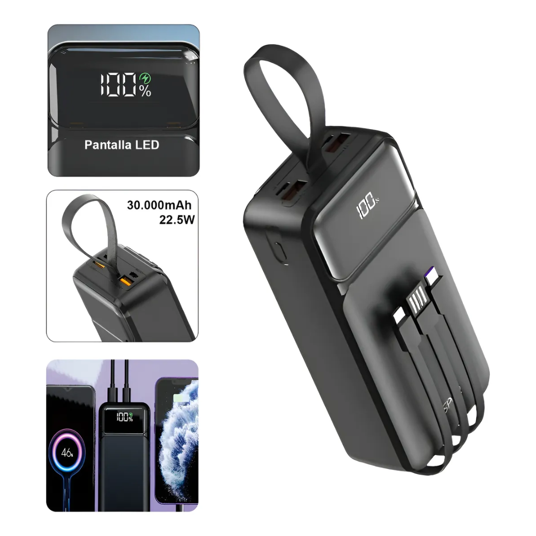 Cargador Bateria Portatil De 30000mah Powerbank Multipuertos