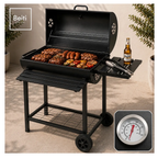 Parrilla Con Tapa A Carbon Asado Tipo Tambor Acero De 0.7mm Con Ruedas