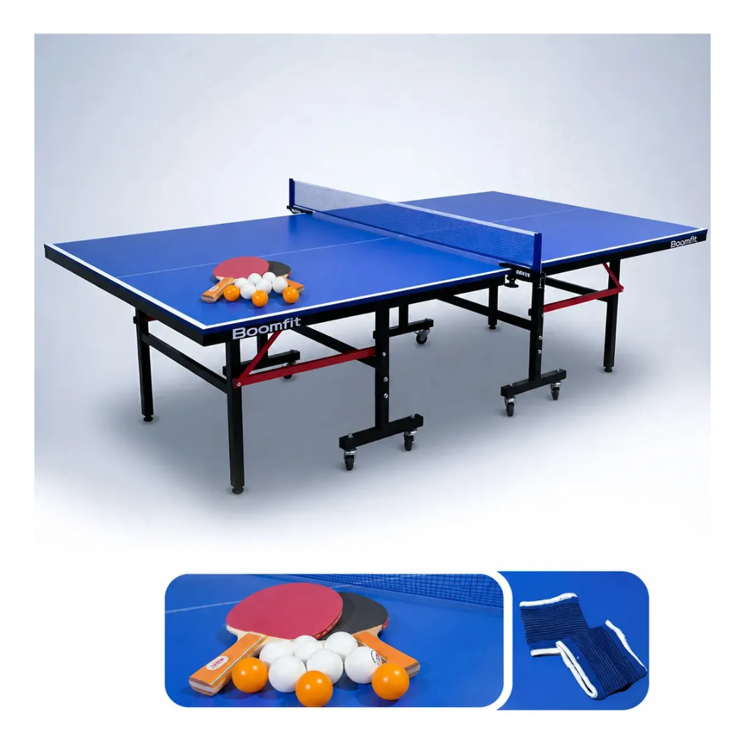 Mesa Ping Pong Junior Plegable Con Ruedas Y Red Incluye Accesorios 274x152x76cm