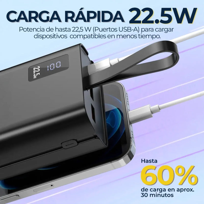 Power Bank 30000 Mah Bateria Aspor Carga Rapida Pd 20w Usb-c Portatil
