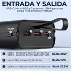 Power Bank 30000 Mah Bateria Aspor Carga Rapida Pd 20w Usb-c Portatil