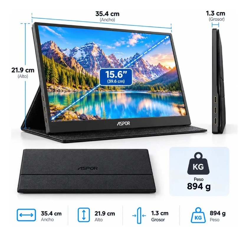 Monitor 4k De 60hz Ips Portatil 4k de 15.6 Pulgadas