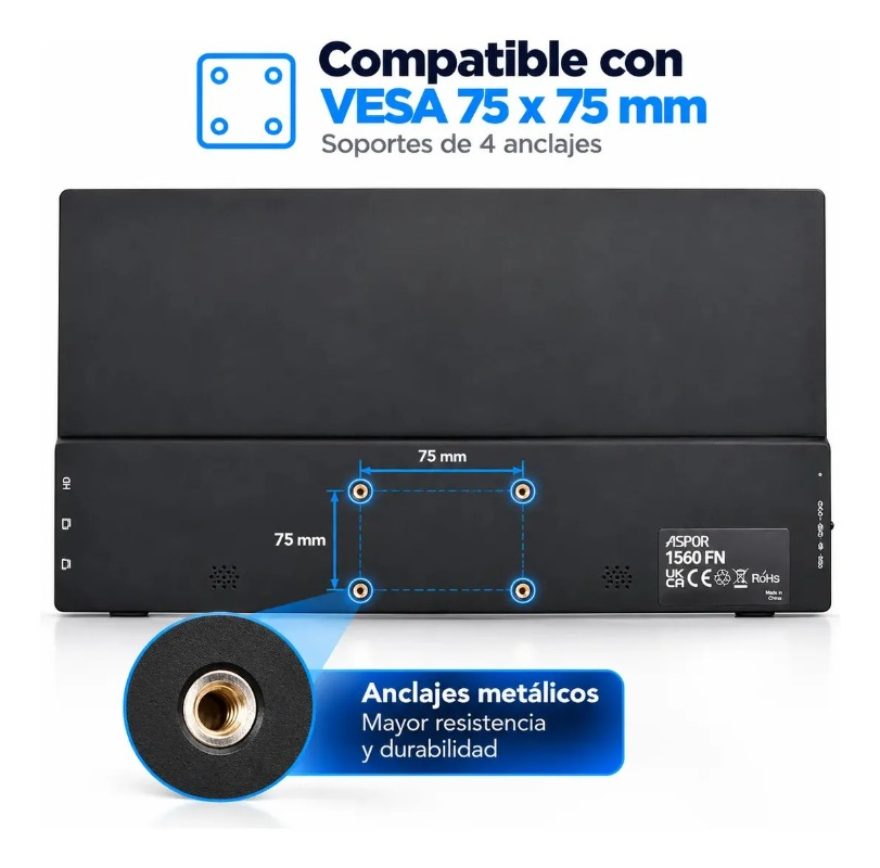 Monitor 4k De 60hz Ips Portatil 4k de 15.6 Pulgadas