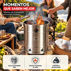 Barril Ahumador Y Asador Portatil Parrilla Acero Inoxidable